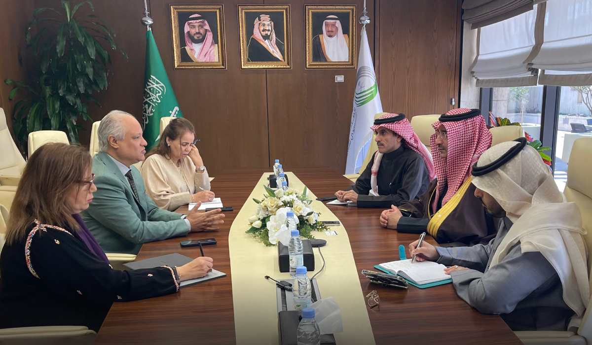 Sultan Al-Marshad holds talks with Khaled Khalifa and accompanied delegation in Riyadh. (Supplied)