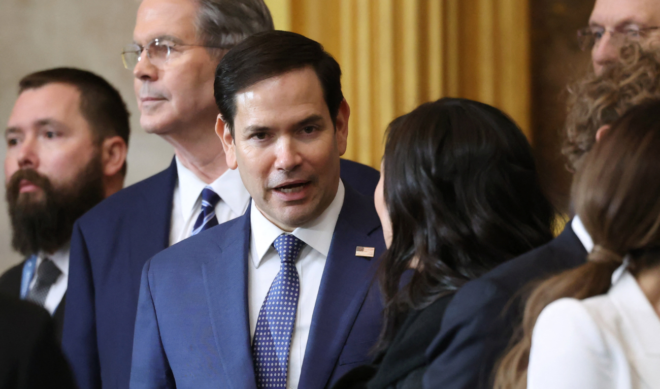 US Senator Marco Rubio (R-FL), President-elect Donald Trump's nominee to be Secretary of State, arrives ahead of trump's inauguration as the 47th president of the United States in the Rotunda of the US Capitol in Washington, DC, on January 20, 2025. (AFP)