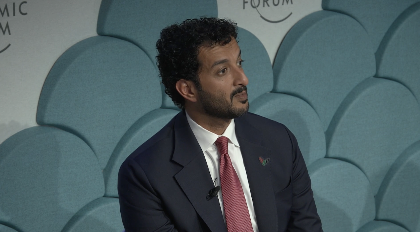UAE’s Minister of Economy Abdulla bin Touq Al-Marri speaking on a panel in Davos, Jan. 21 (Screengrab/Courtesy: WEF)