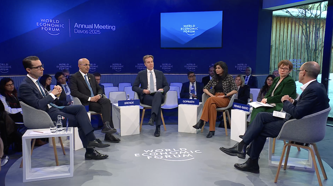 A panel of global leaders at Davos emphasized the importance of a holistic approach to building resilience in emerging markets. (Screen shot)