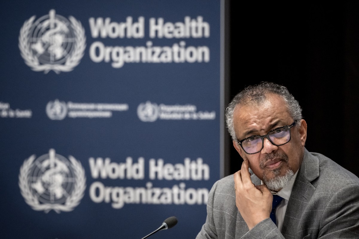 WHO Director-General Tedros Adhanom Ghebreyesus gestures during a press conference (AFP)