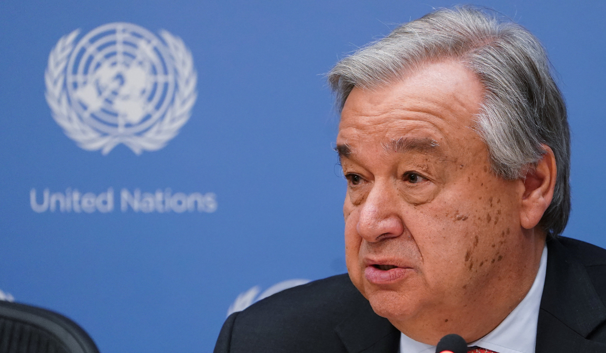 The Secretary General of the United Nations Antonio Guterres attends a press conference about climate change in New York, New York, U.S., March 28, 2019. (REUTERS)