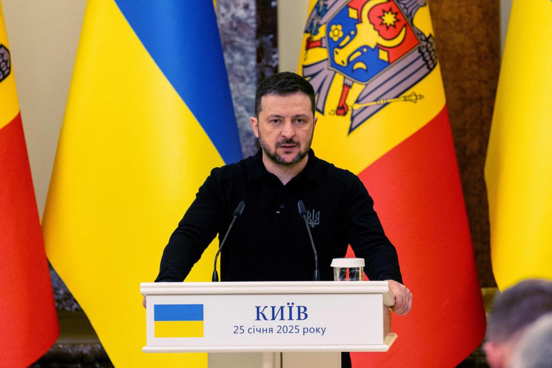 Ukraine’s President Volodymyr Zelensky made the comments marking the 80th anniversary of the liberation of the Auschwitz Nazi death. (AFP)