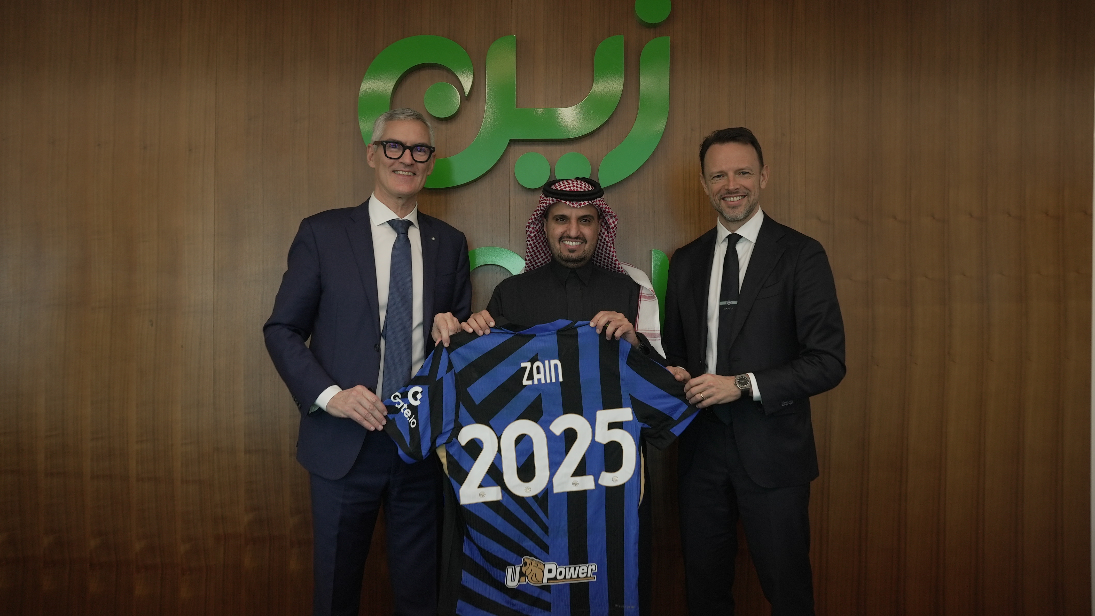 From left to right: Giorgio Ricci, chief revenue officer of FC Internazionale Milano; Eng. Maher Al-Fawaz, chief sales officer of Zain KSA; and Alessandro Antonello, ceo corporate of FC Internazionale Milano (supplied)