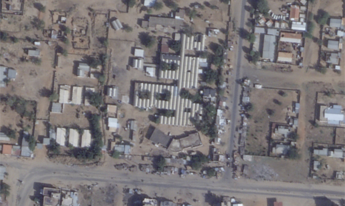 This satellite photo from Planet Labs PBC shows the Saudi Teaching Maternal Hospital, center, in El Fasher, Sudan, Saturday, Jan. 25, 2025. (AP)