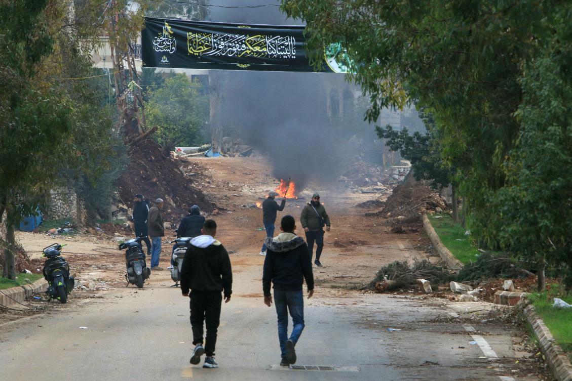 Displaced residents attempting to return to their homes in the southern Lebanese village of Aitaroun, Jan. 26 (AFP)