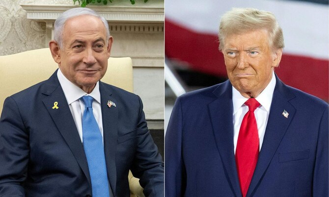Israeli Prime Minister Benjamin Netanyahu said Tuesday that President Donald Trump has invited him to visit the White House on Feb. 4, which would make him the first foreign leader to do so in Trump’s second term. (AFP/File)