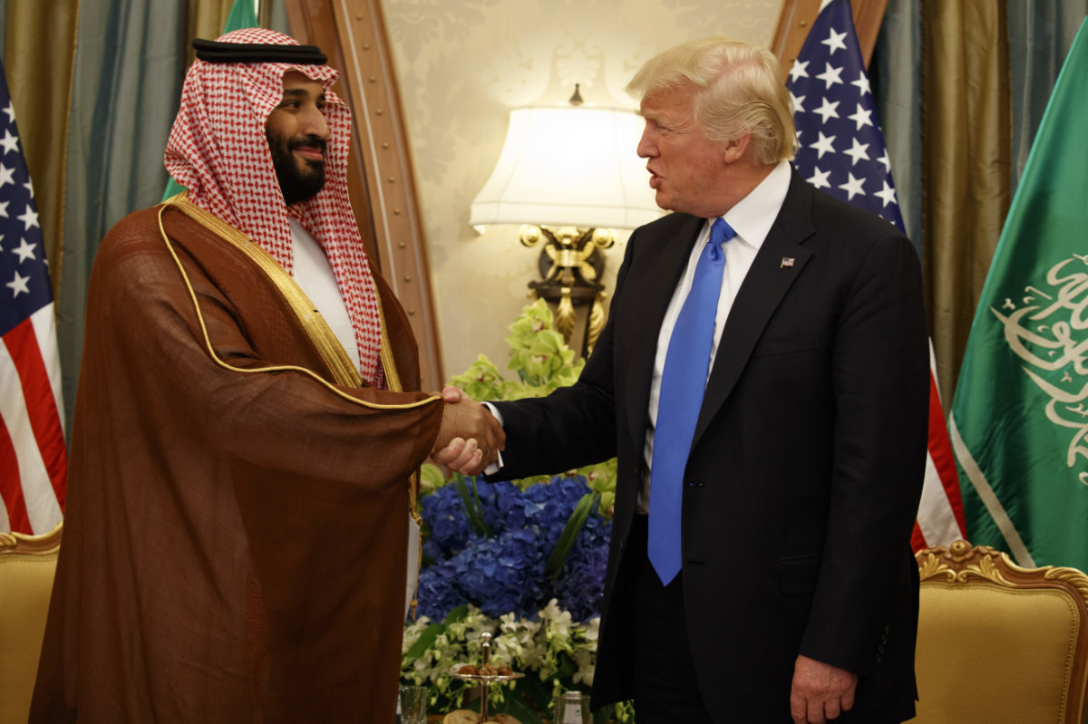 President Donald Trump meeting with Saudi Crown Prince Mohammed bin Salman in Riyadh on May 20, 2017. (AP File)