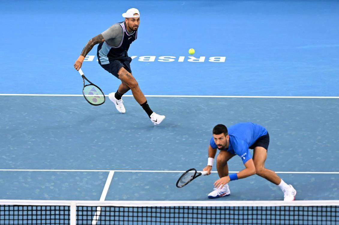 Djokovic won his first singles match and will next play Gael Monfils, who he has a 19-0 record against. (AFP)