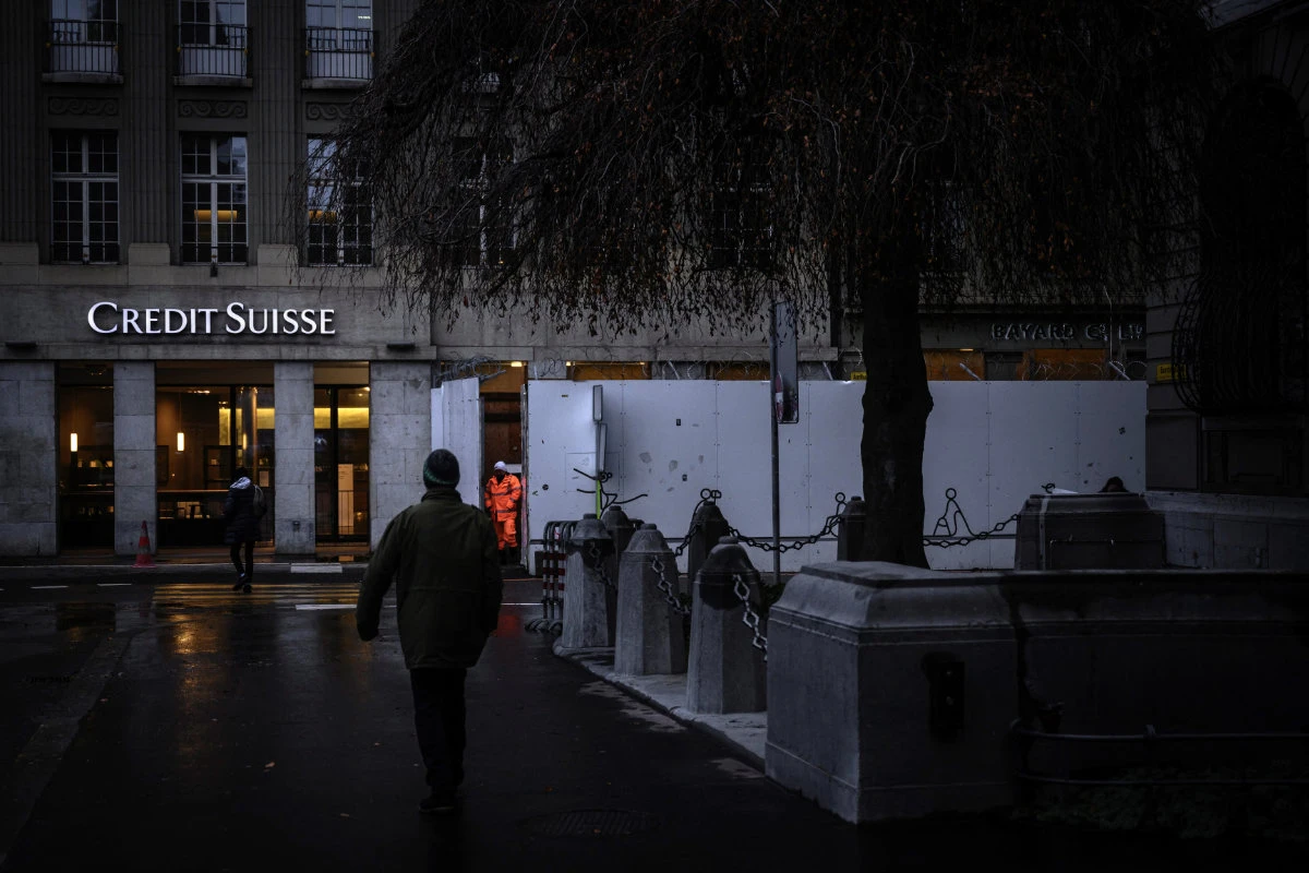 The logo of Swiss bank Credit Suisse is seen at a building in Bern, Switzerland, on December 20, 2024. (AFP)