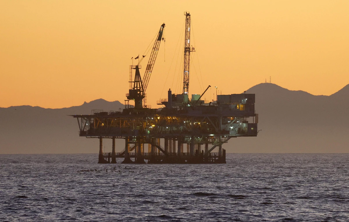 A view of offshore oil and gas platform Esther in the Pacific Ocean on Jan. 5, 2025 in Seal Beach, California. Getty Images/AFP
