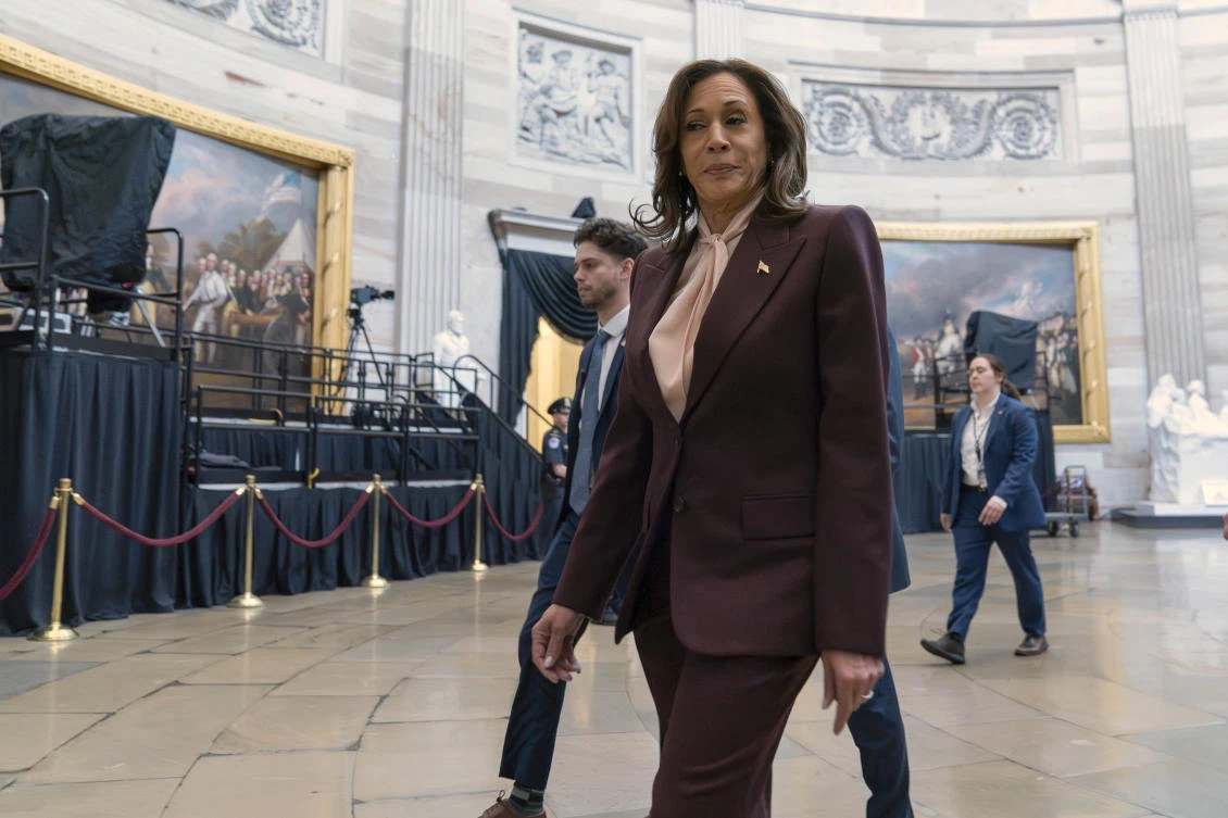 Vice President Kamala Harris plans to close out her term with an around-the-world trip making stops in Singapore, Bahrain and Germany, her office said. (AP)