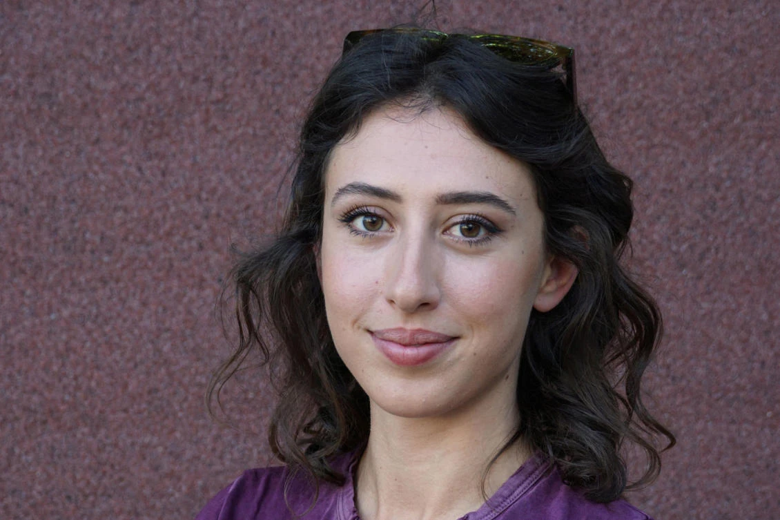 (FILES) This photograph taken in Pordenone on September 16, 2023, shows Italian journalist Cecilia Sala posing for a photo at the Pordenonelegge Literature Festival in Pordenone. (AFP)