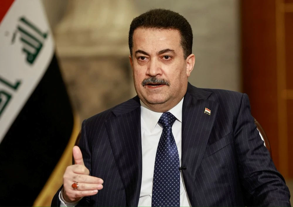 Iraqi Prime Minister Mohammed Al-Sudani addresses the press in Baghdad, Iraq, Jan. 9, 2024. (Reuters)