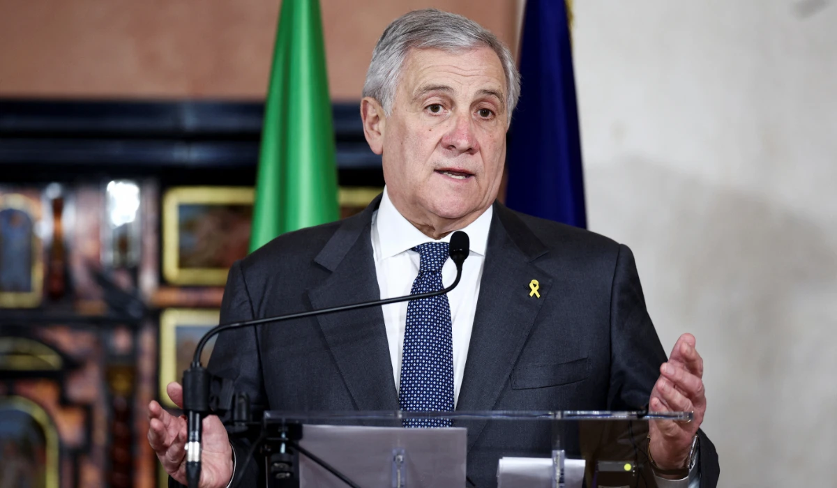 Italian Foreign Minister Antonio Tajani attends a joint press conference with Israeli Foreign Minister Gideon Saar (not pictured), in Rome, Italy, January 14, 2025. (REUTERS)