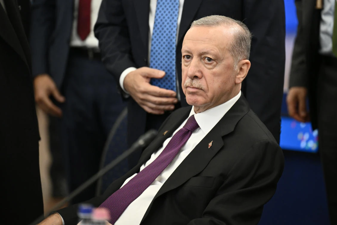 FILE - Turkey's President Recep Tayyip Erdogan attends a plenary session at the European Political Community (EPC) Summit in Budapest, Nov. 7, 2024. (AP)