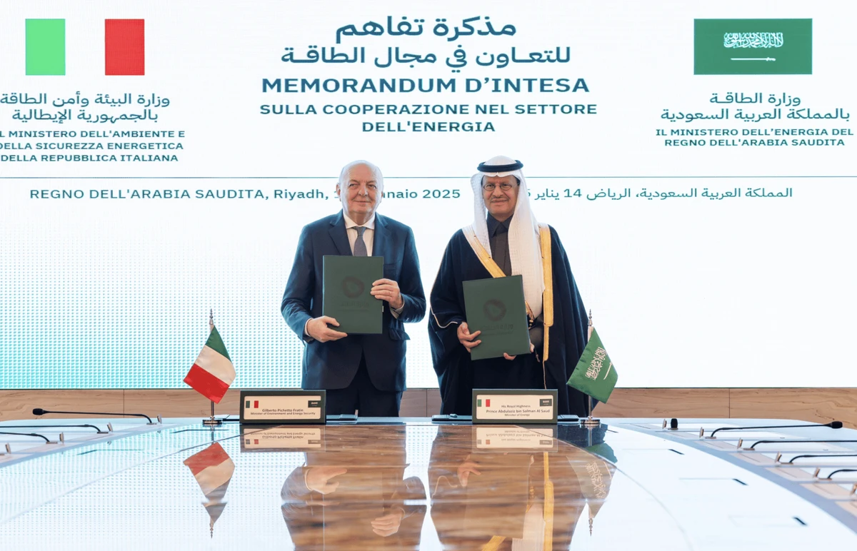 The Saudi Minister of Energy Prince Abdulaziz bin Salman met with Italy’s Minister of Energy and Environment Gilberto Pichetto Fratinon on Jan. 14. Ministry of Energy
