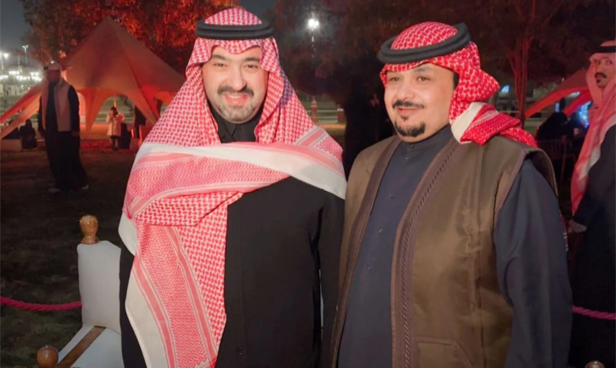 Farhan Al-Anzi, right, with Prince Khalid bin Saud, deputy governor of Tabuk. (Supplied)