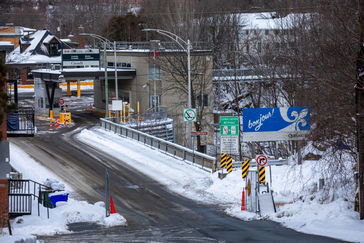 A view of the Derby Line-Stanstead border crossing station at the US-Canada border on January 14, 2025 as seen from Derby Line, Vermont. (AFP)