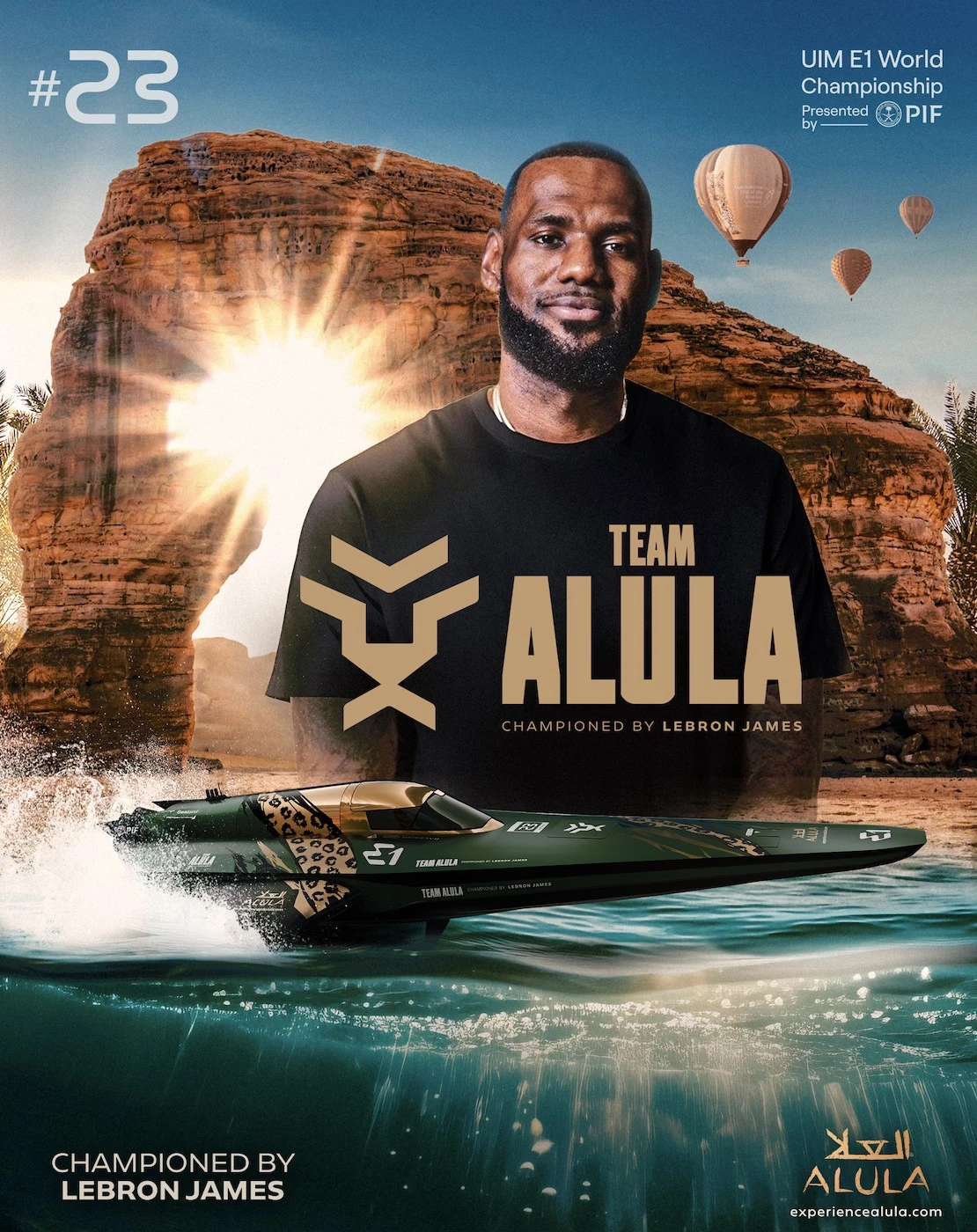 Professional NBA star LeBron James announced on Thursday that his team, Team AlUla, are set to join the fleet for the 2025 E1 season that begins with the E1 Jeddah GP on Saturday. (Supplied)