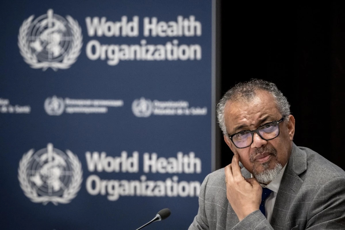WHO Director-General Tedros Adhanom Ghebreyesus gestures during a press conference (AFP)