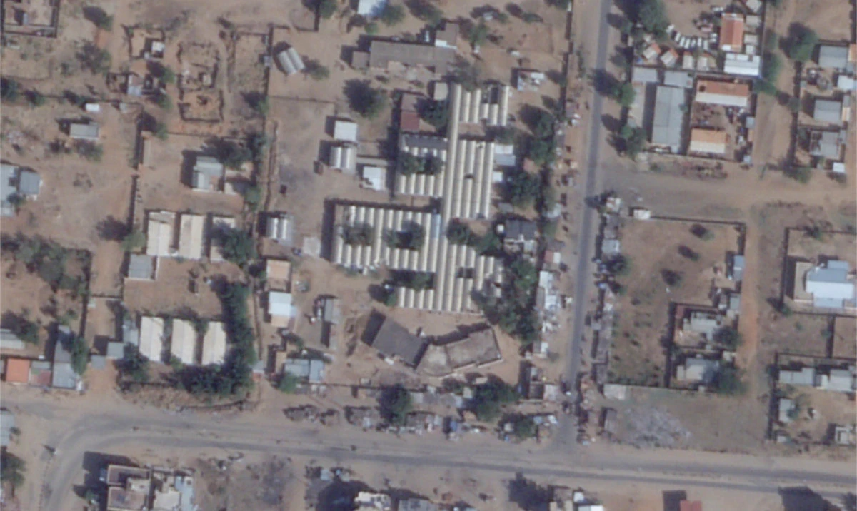 This satellite photo from Planet Labs PBC shows the Saudi Teaching Maternal Hospital, center, in El Fasher, Sudan, Saturday, Jan. 25, 2025. (AP)