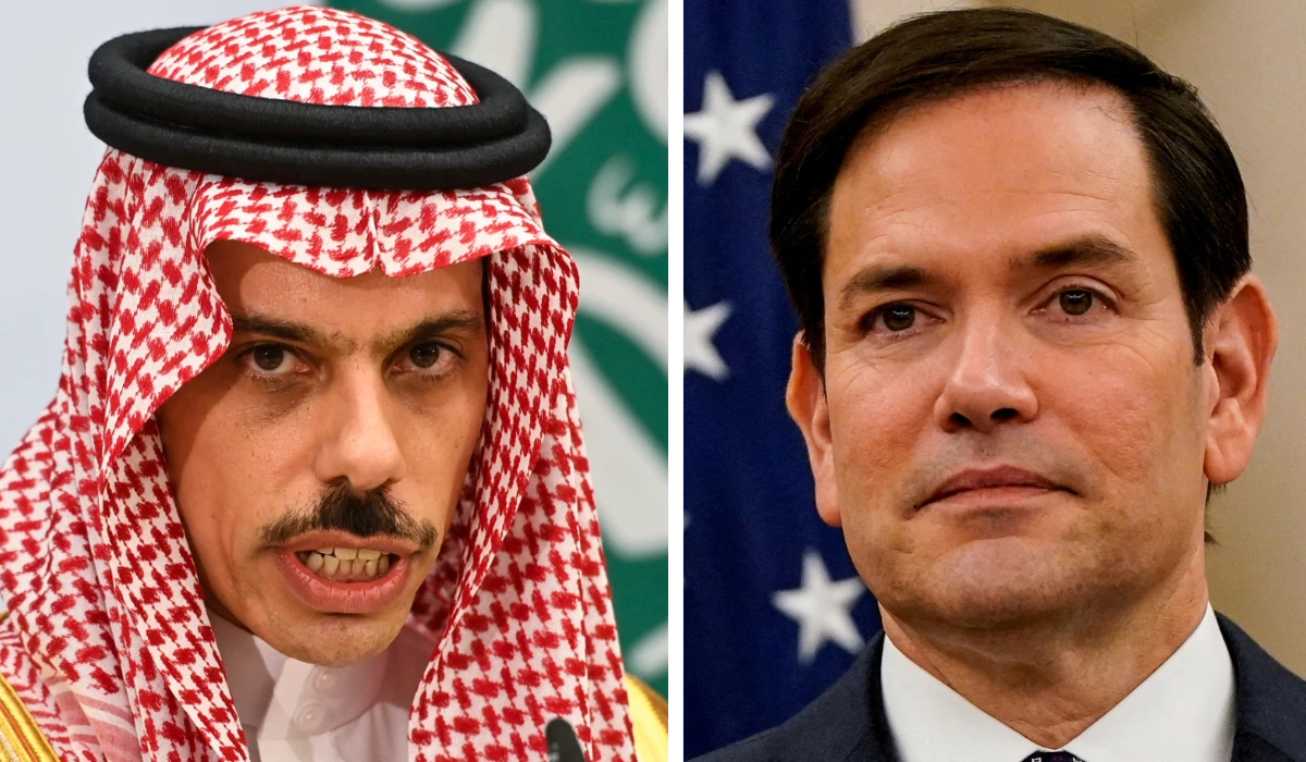 Saudi Foreign Minister Prince Faisal bin Farhan (L) and US Secretary of State Marco Rubio. (Agencies)