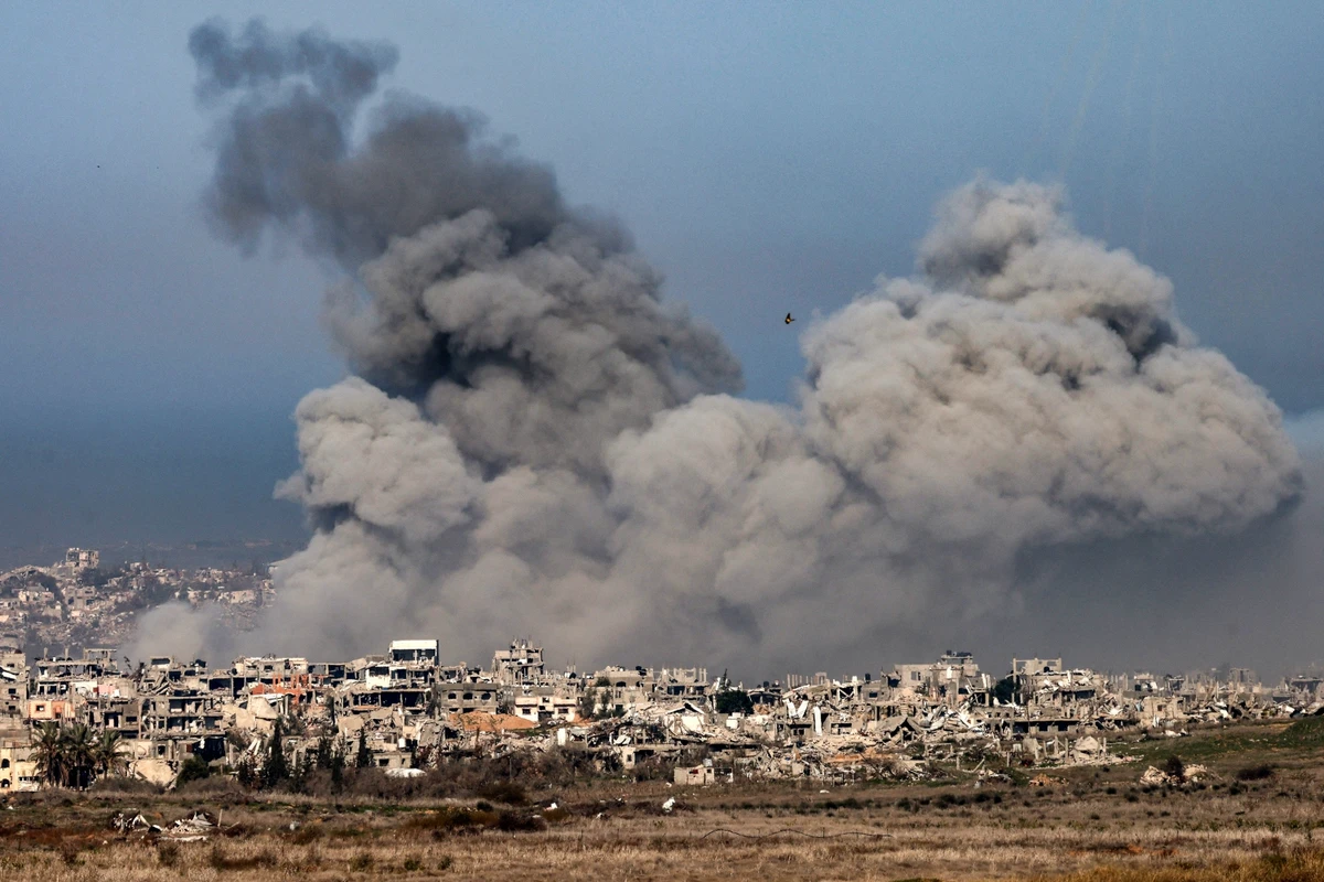 Smoke plumes rise after Israeli airstrikes in the northern Gaza Strip. January 13, 2025 (File/AFP)