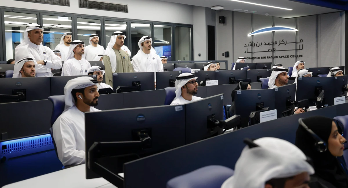 The Mohammed Bin Rashid Space Centre looks on as MBZ-SAT is launched. dubai.ae