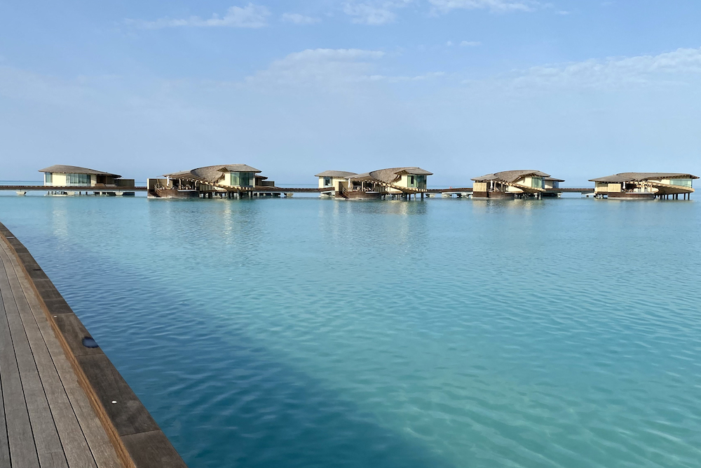 Tourism destinations such as this resort in Tabuk province, which is part of the Red Sea tourism megaproject, are designed to operate entirely on renewable sources, significantly lowering carbon emissions. (AFP file photo)
