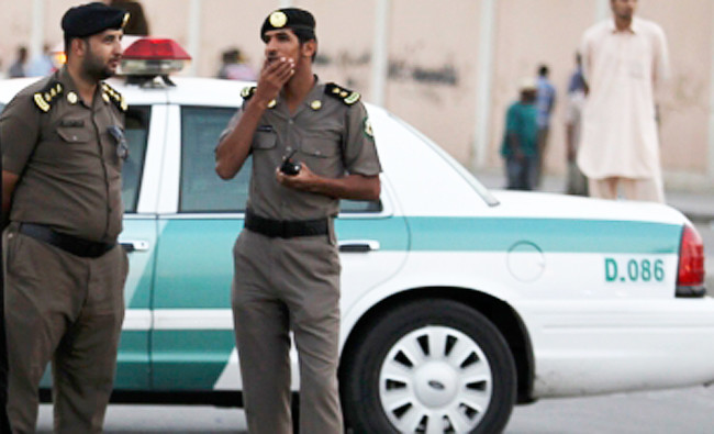 Saudi security forces keep guard in Manfouha, southern Riyadh, in this file photo. (Reuters)