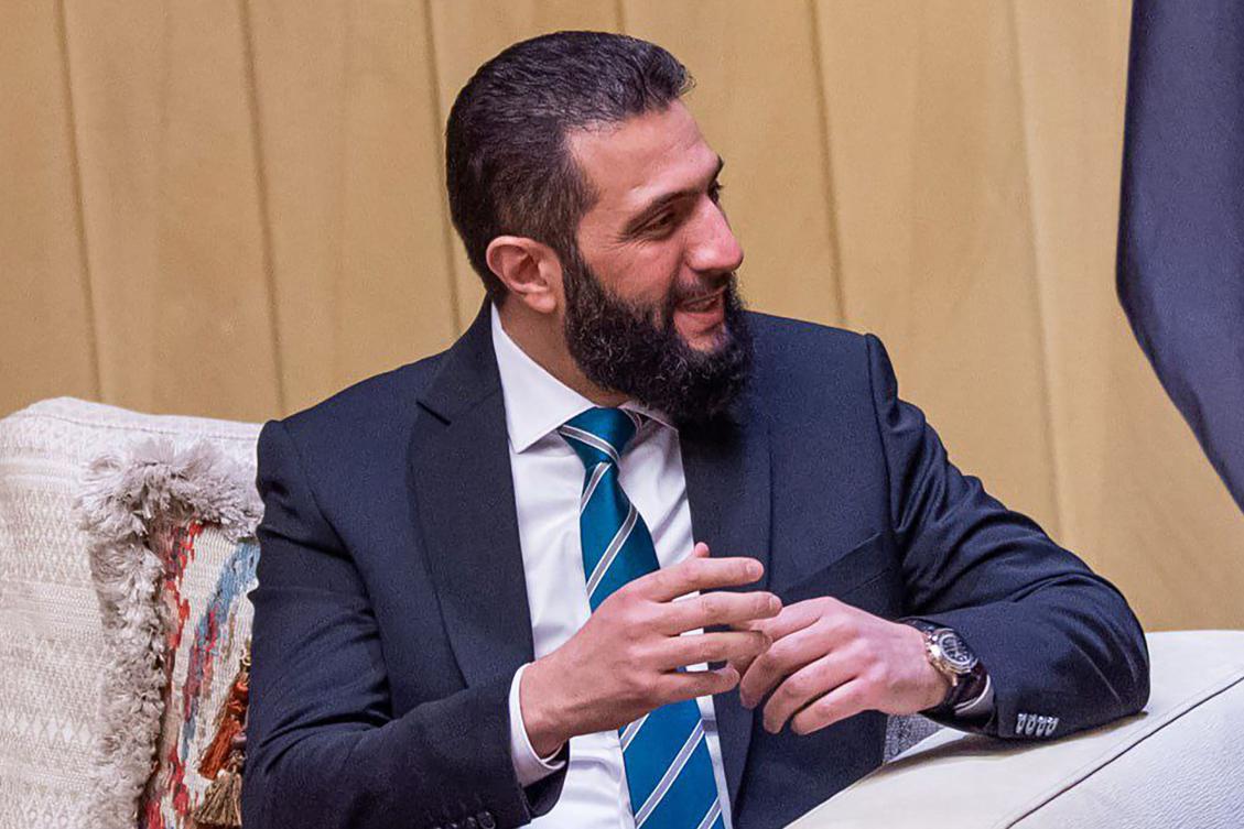 Syrian interim president, Ahmed al-Sharaa, during a meeting in Riyadh on February 2, 2025. (File/AFP)