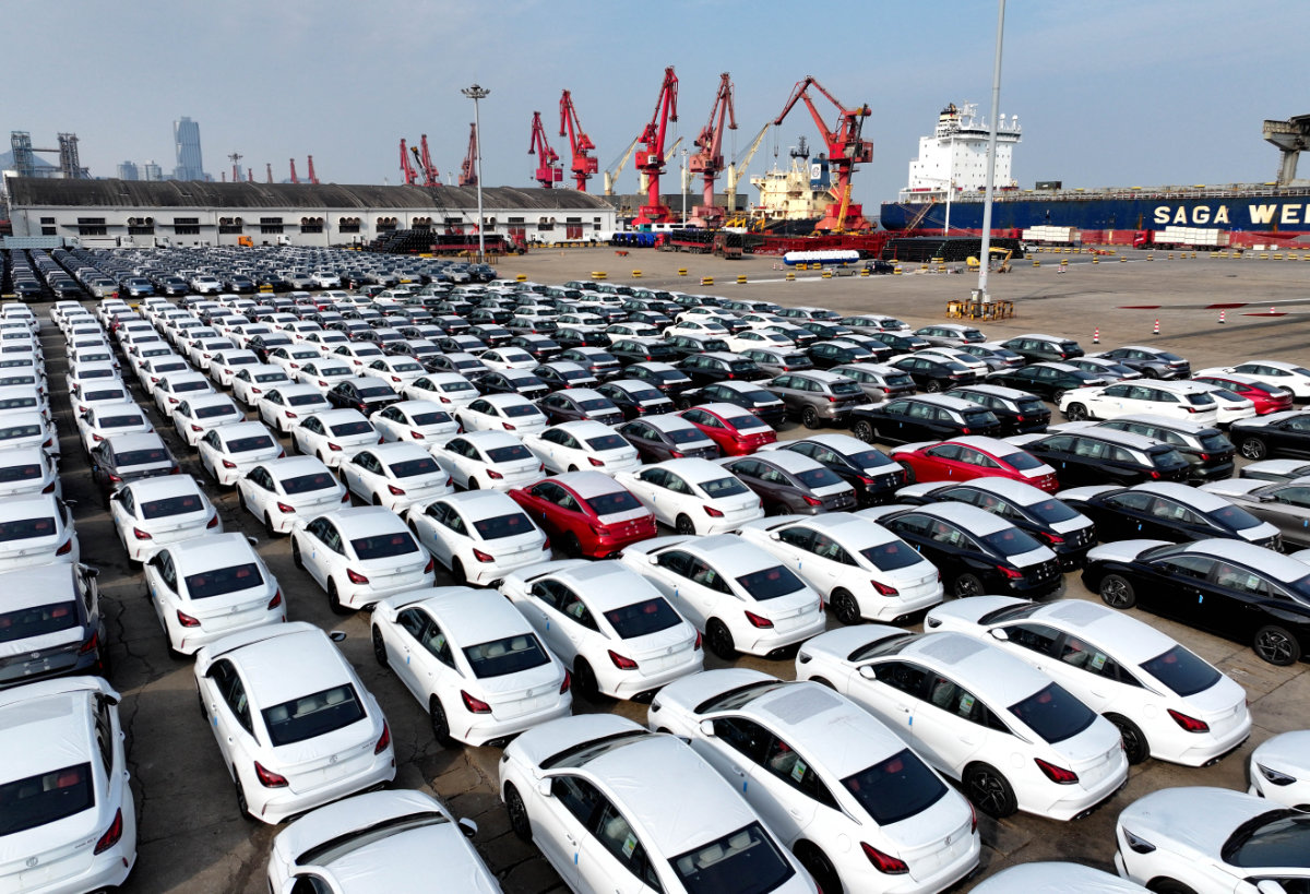 MG cars are seen before being loaded onto a ship for export at the port in Lianyungang, in China's eastern Jiangsu province on December 10, 2024. (AFP file)