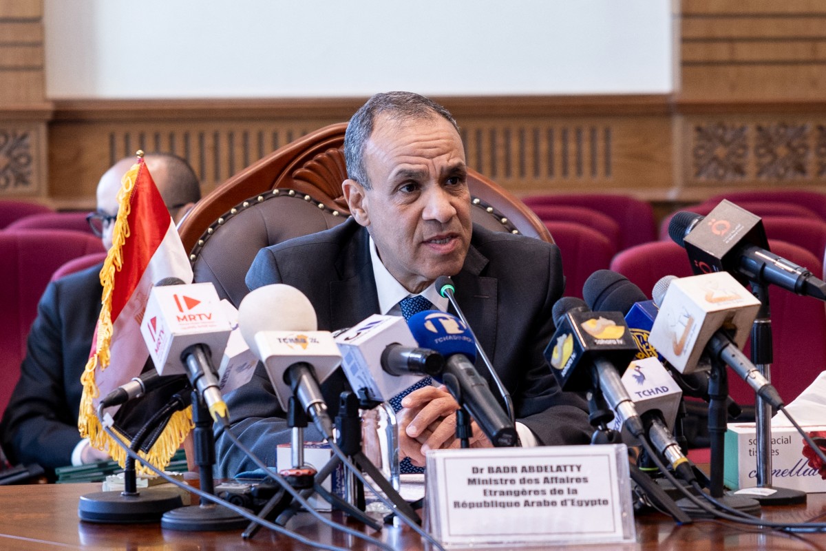 Egypt's Foreign Minister Badr Abdelatty delivers a press conference on December 26, 2024. (AFP)