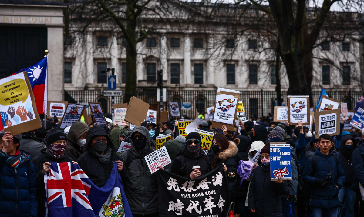 Hundreds protest in London against Beijing ‘mega embassy’