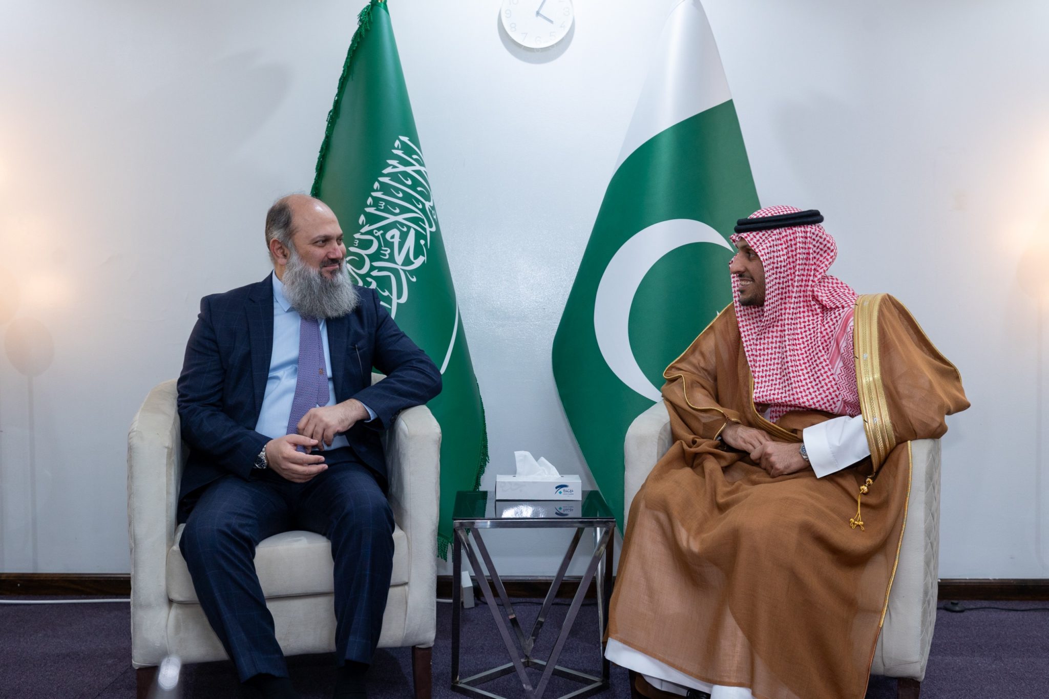 At the ‘Made in Pakistan’ exhibition in Jeddah, Pakistan’s Commerce Minister, Jam Kamal Khan, met key Saudi officials, including Abdul Aziz Al-Sakran, deputy governor of the General Authority of Foreign Trade. Supplied