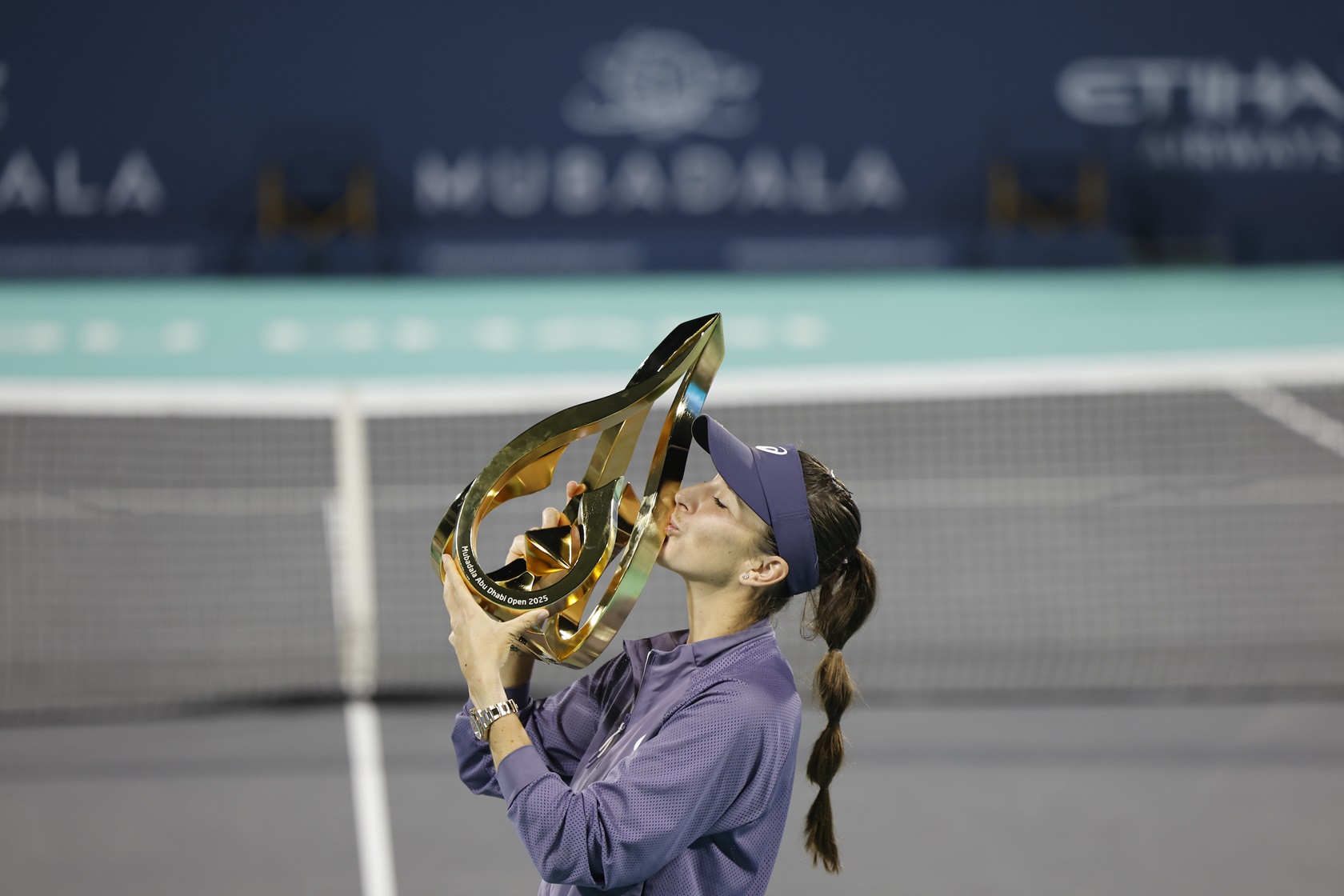 Swiss star Belinda Bencic claimed her second Mubadala Abu Dhabi Open title on Saturday. (Supplied)
