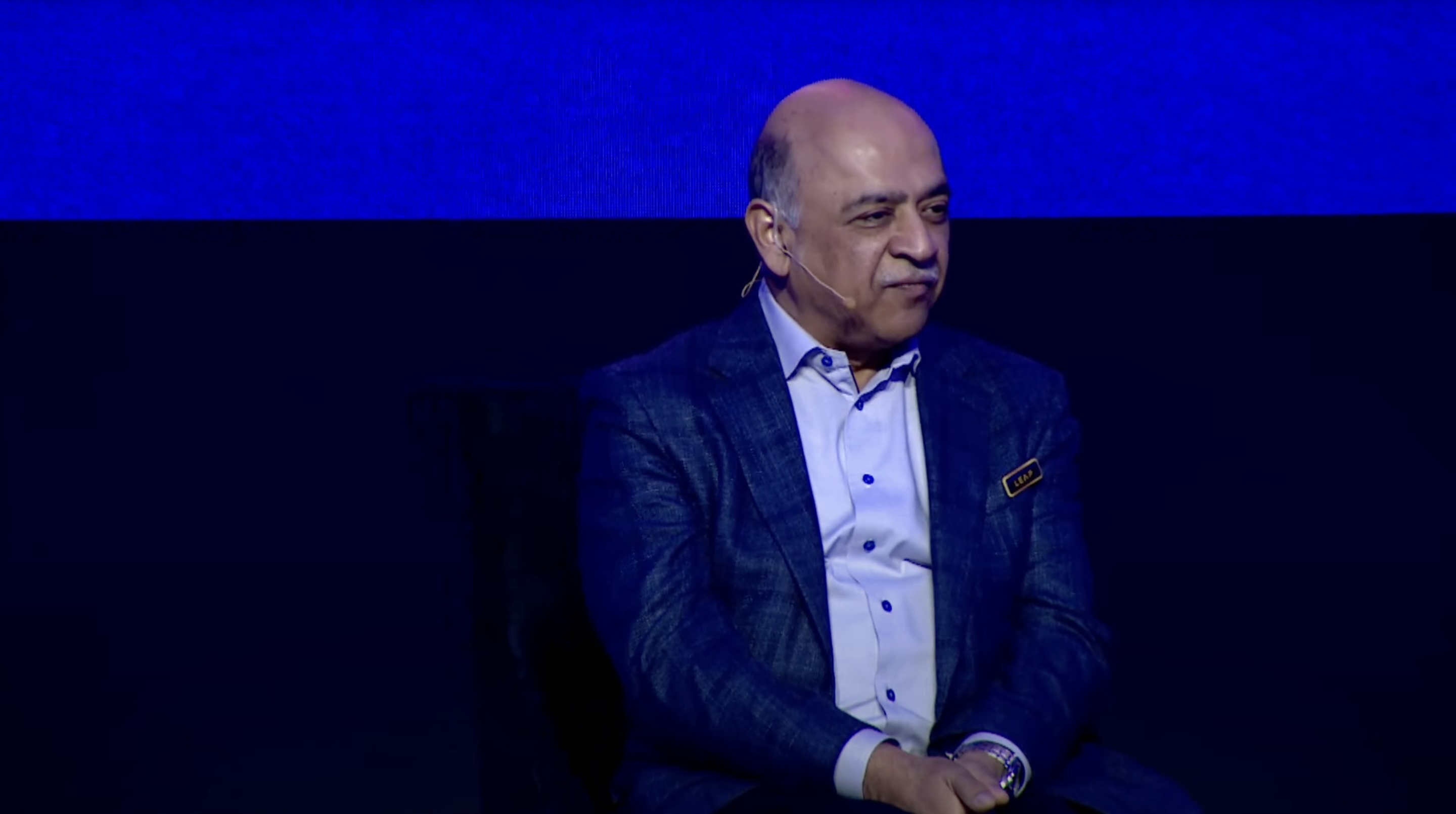 IBM Chairman and CEO Arvind Krishna speaks at a panel on the opening day of LEAP 2025 in Riyadh.