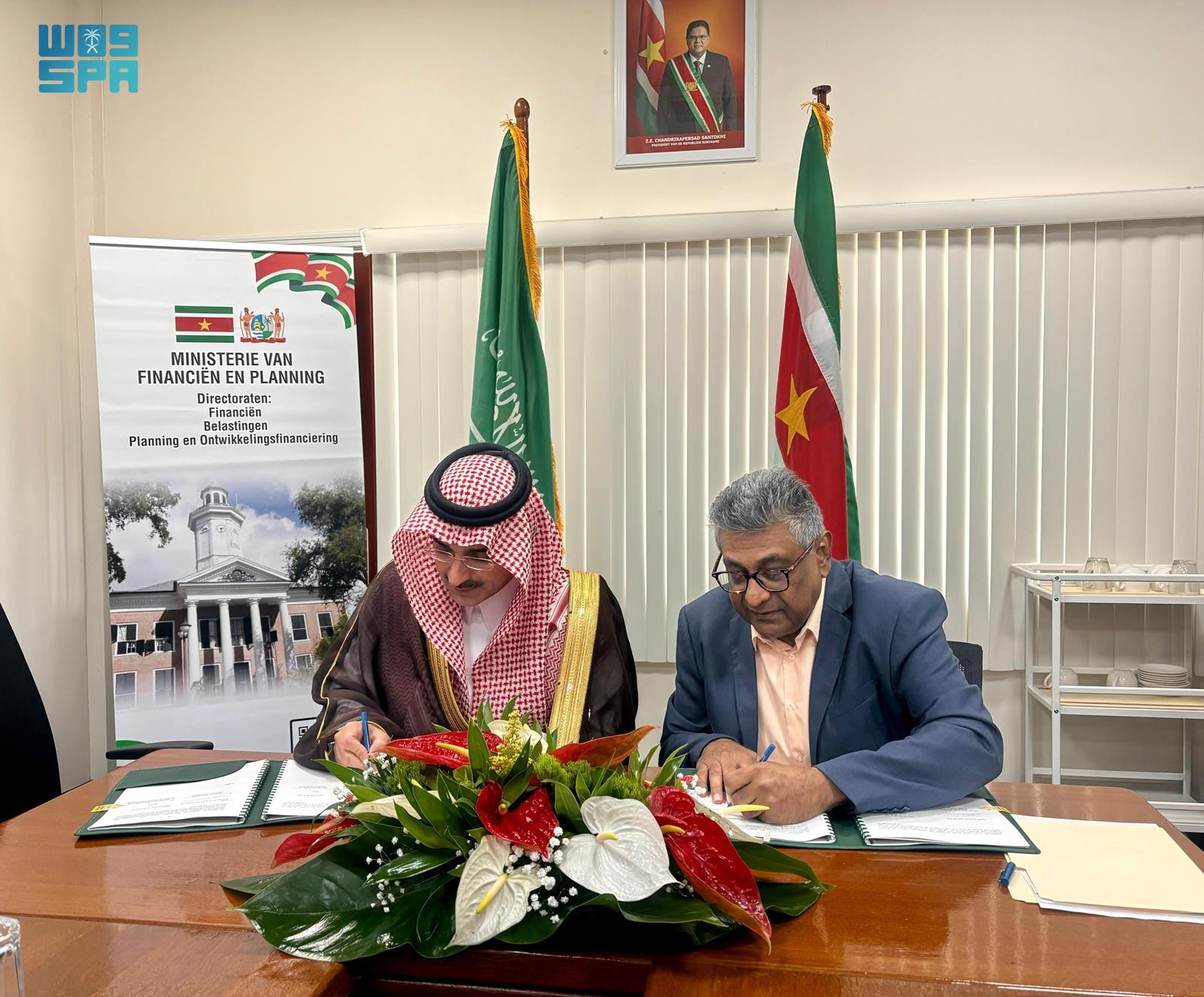 The agreement was signed by Sultan Al-Marshad, the fund’s CEO, and Kermechend Stanley Raghoebarsing, Suriname’s minister of finance and planning. (SPA)