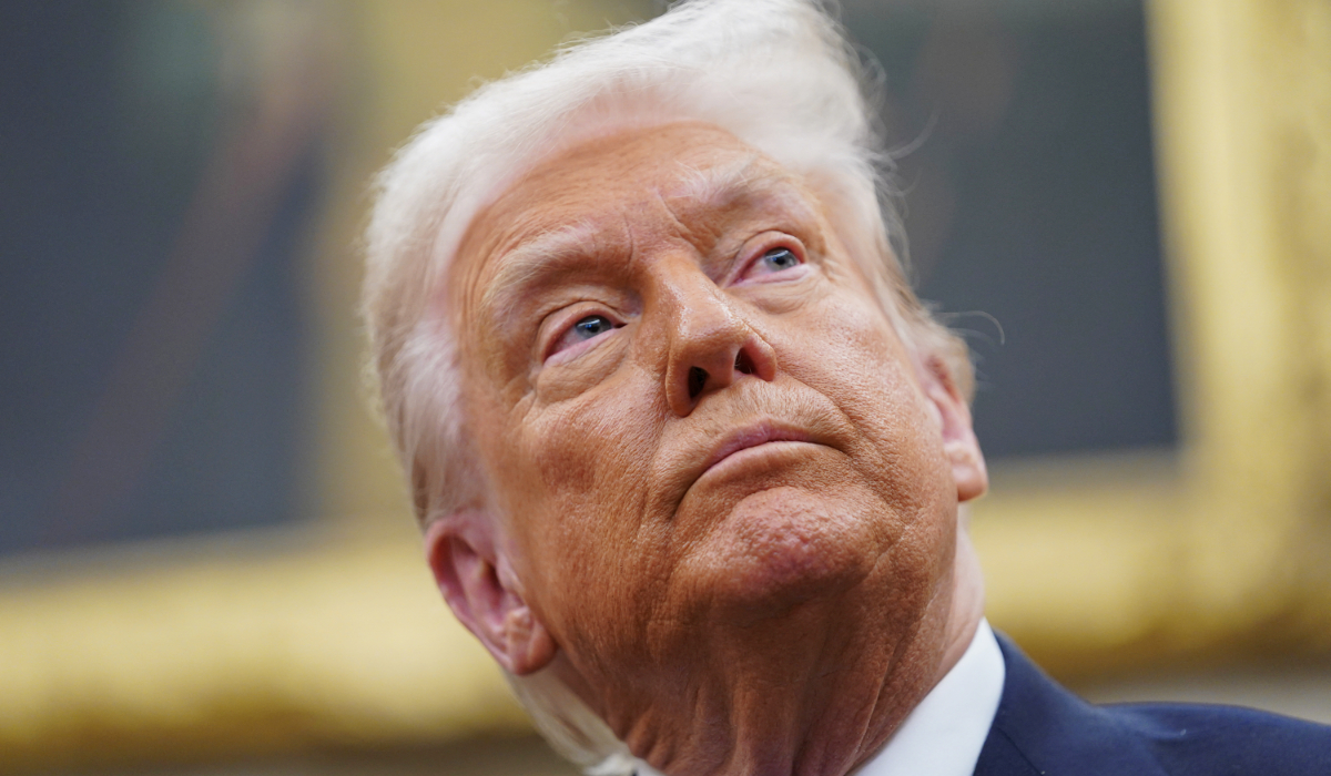 U.S. President Donald Trump looks on, during a meeting with Jordan's King Abdullah, in the Oval Office at the White House in Washington, U.S., February 11, 2025. (REUTERS)
