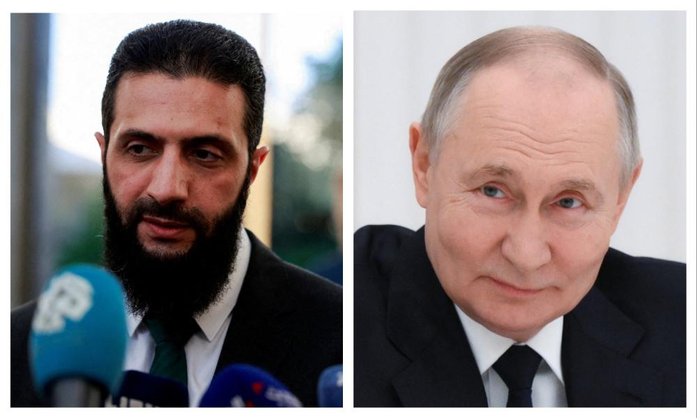 Syria’s interim leader Ahmed Al-Sharaa emphasized the “strong strategic ties” between his country and Russia during first call with President Vladimir Putin. (File/AFP)