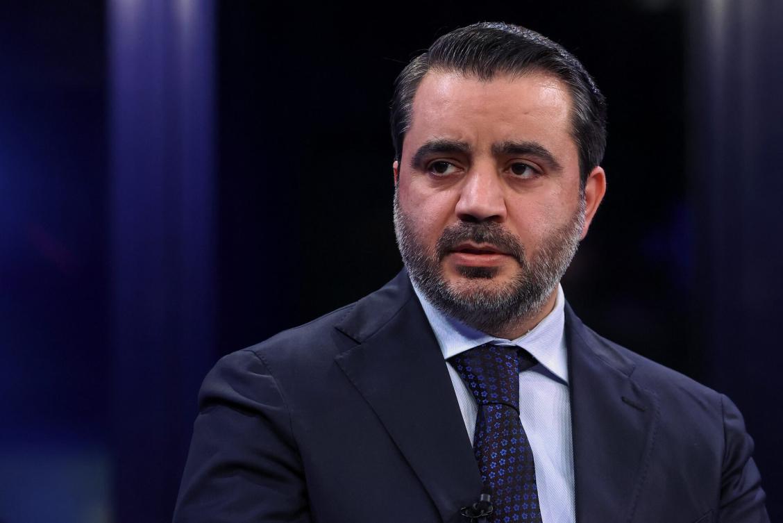 Syria's Foreign Minister Asaad Hassan Al Shibani looks on during the 55th annual World Economic Forum (WEF) meeting in Davos, Switzerland, January 22, 2025. (Reuters)