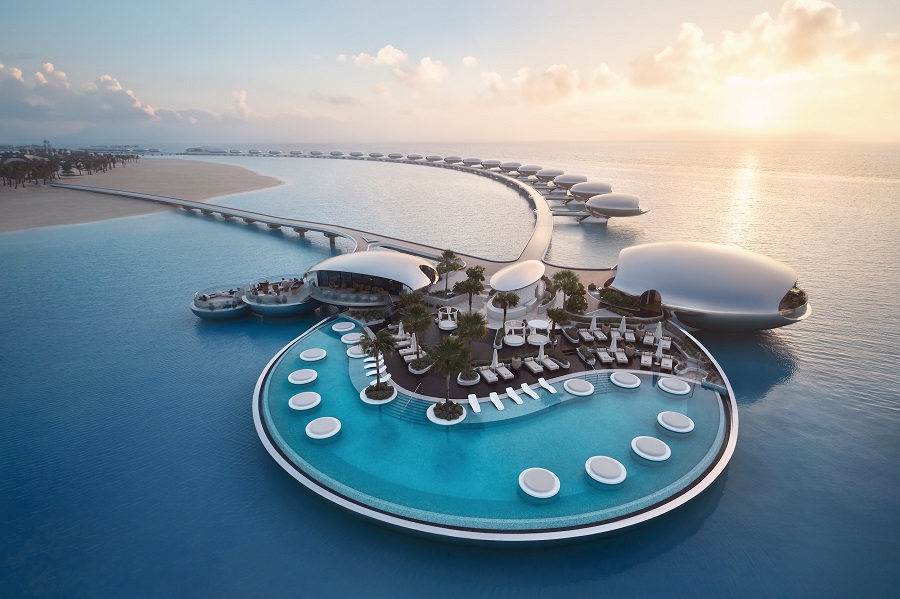 The Kingdom’s latest beach resort, Shebara, on the Red Sea, is breaking the mold with its futuristic designs. (Supplied)