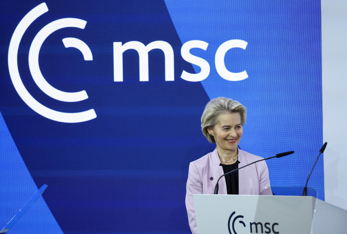 President of the European Commission Ursula von der Leyen attends the Munich Security Conference in Munich, Feb. 14, 2025. (Reuters)