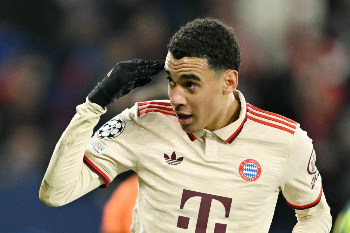 German national soccer player Jamal Musiala has extended his contract with German record champions Bayern Munich until 2030 the club announced on Feb. 14, 2025. (AFP)