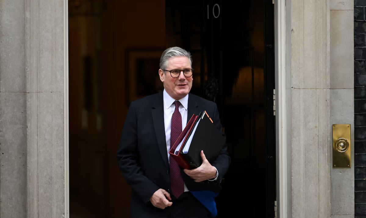 British Prime Minister Keir Starmer walks outside 10 Downing Street in London, Britain, February 12, 2025. (Reuters)