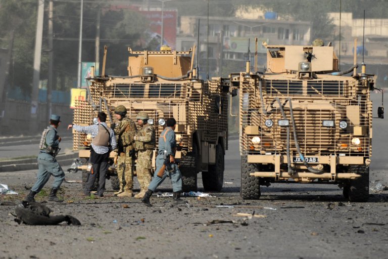 File photo of British soldiers and Afghan security personnel in Kabul in 2011 (AFP)