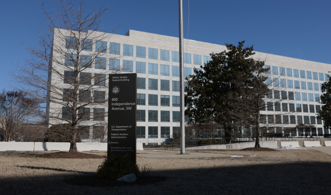 A view of exterior of the Federal Aviation (FAA) Headquarters on Independence Avenue on February 14, 2025 in Washington, DC. (AFP)