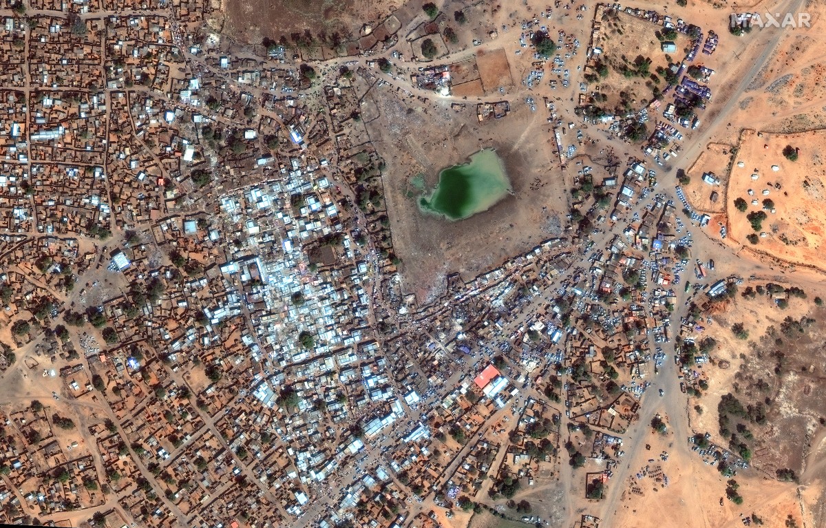 An overview of the market area in the Zamzam camp near North Darfur's besieged capital El-Fasher on January 14, 2025.(AFP)