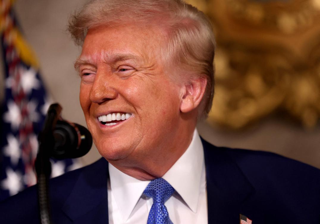 US President Donald Trump delivers remarks after signing an executive order on expanding access to IVF at his Mar-a-Lago resort on February 18, 2025 in Palm Beach, Florida. (Getty Images via AFP)